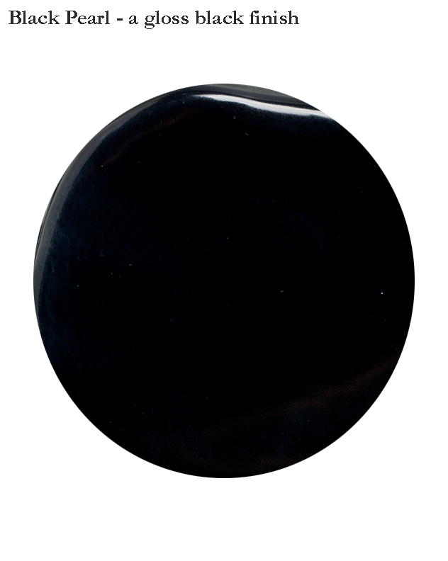 Handle & Kate's Black Pearl glaze finish, a gloss black finish
