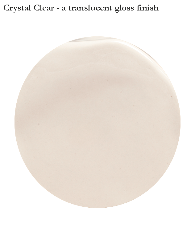 Handle & Kate's Crystal Clear glaze finish, a translucent gloss finish