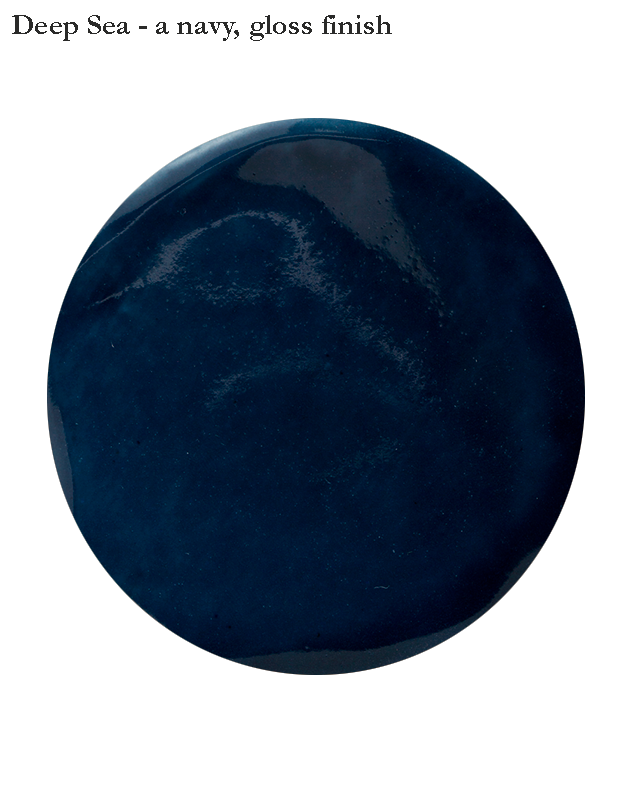 Handle & Kate's Deep Sea glaze finish, a navy gloss finish
