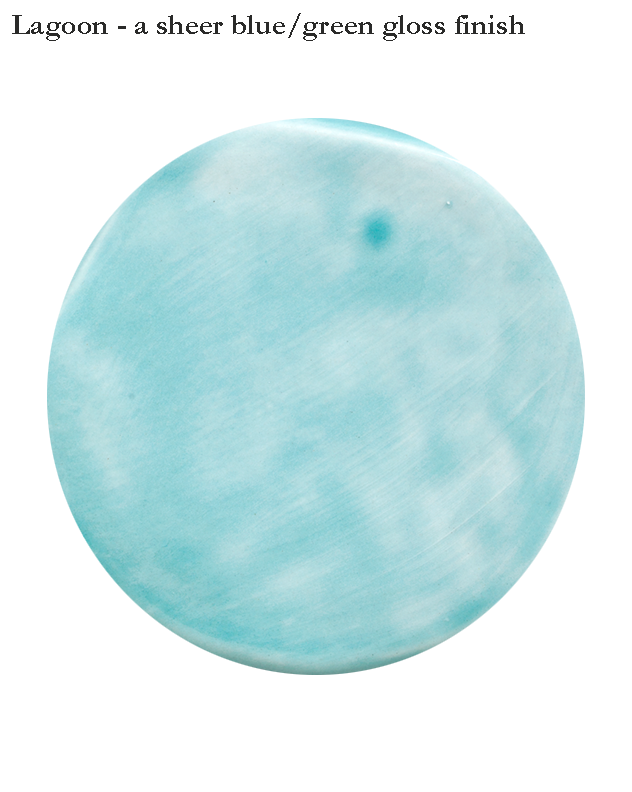 Handle & Kates Lagoon glaze finish, a sheer blue/green gloss finish