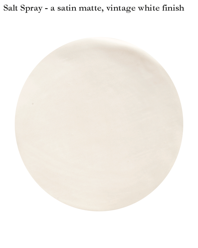 Handle & Kate's Salt Spray glaze finish, a satin matte vintage white finish